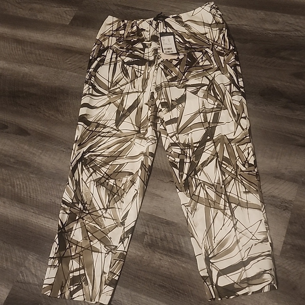 PIAZZA SEMPIONE WOMEN'S KHAKI MULTICOLORED PANTS SIZE 44